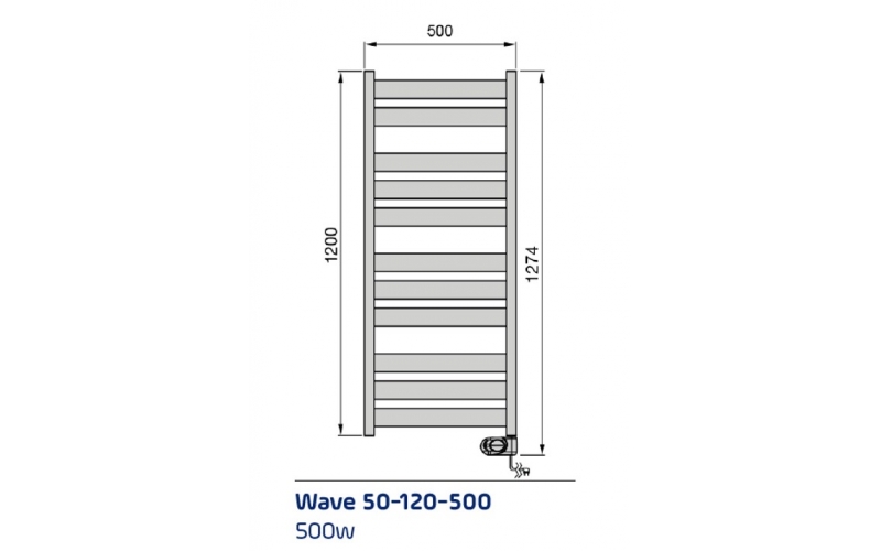 Elektrinis rankšluosčių džiovintuvas ADAX Wave 50-120-500 White