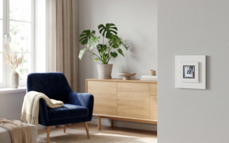 Grindinio šildymo termostatas ADAX AFWT WiFi Black